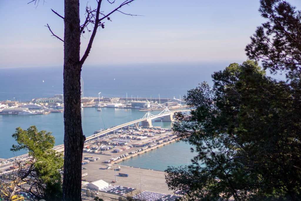 Boats in the marina below Montjuïc in Barcelona