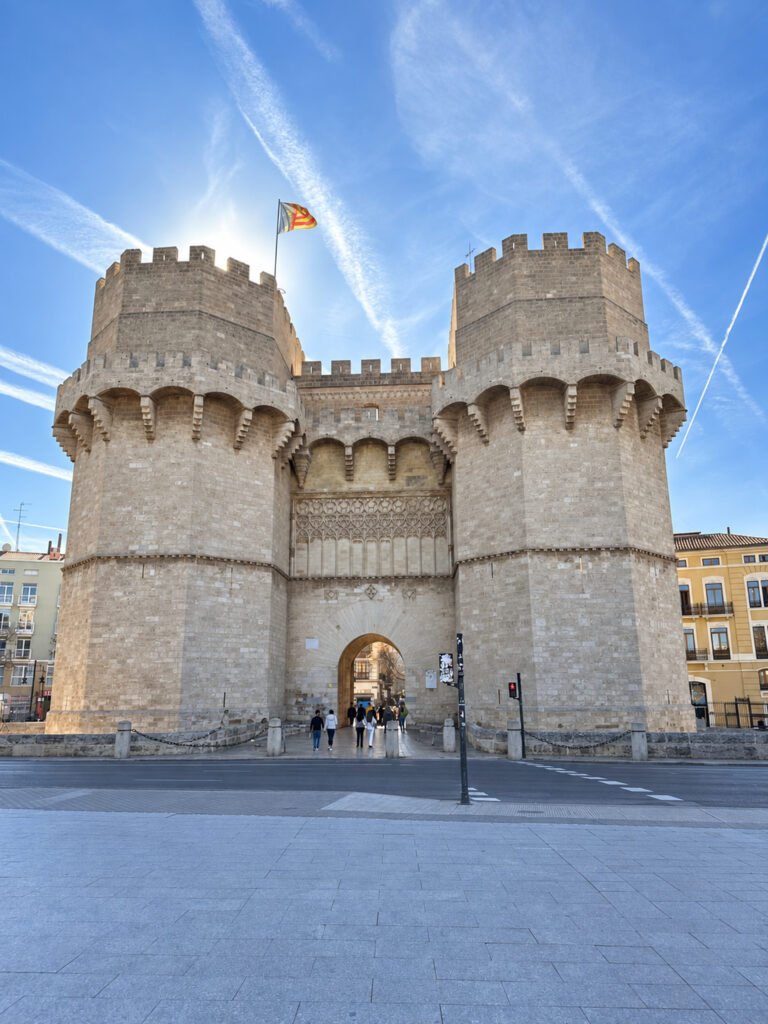 Torres de Serranos historic city gate in Valencia